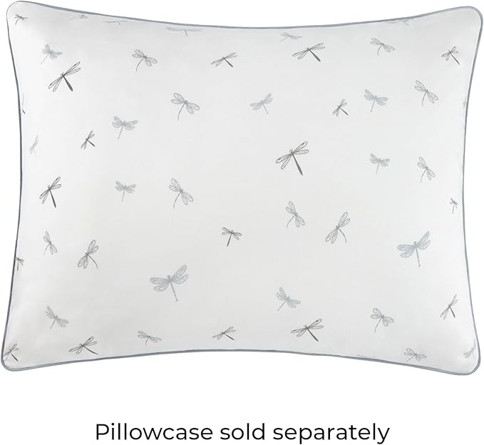 Ely's & Co. Crib Bedding Set for Boys, Toddler Bedding Set, 5 Piece Set - 2 Fitted Crib Sheets/Toddler Bed Sheets, Quilted Comforter and Decorative Pillow with Insert, Dragonfly + Stripe Collection