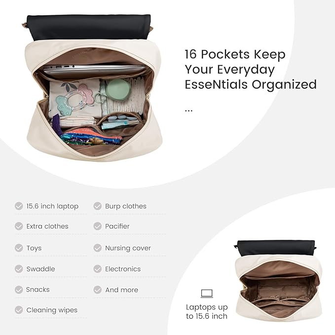 LOVEVOOK Diaper Bag Backpack, Baby Travel Bags for Boys & Girl, Toddler Waterproof Diaper Bag w/Changing Pad, Stroller Straps, Pacifier Case, Newborn Essentials Must Haves Mom