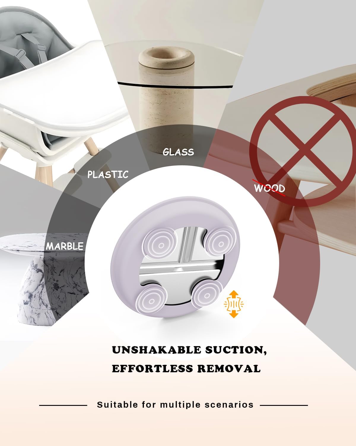 Stainless Steel Baby Plate with Suction, 8” Divided Toddler Plates with Removable Silicone Sleeves for Kids, Non-Toxic Non-Slip Unbreakable Dishwasher Safe Dinnerware Set of 2, Pink & Lilac