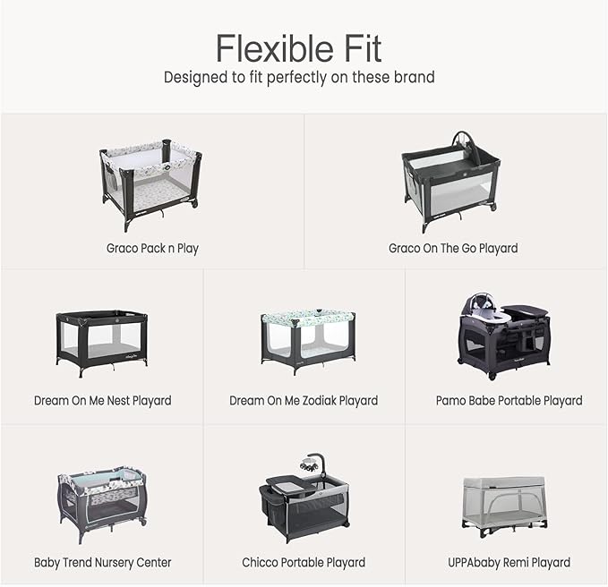 lulumoon Pack N Play Sheets: Soft & Breathable Playard Sheets for Boys and Girls - Fitted for Most Pack N Play and Playard Mattress