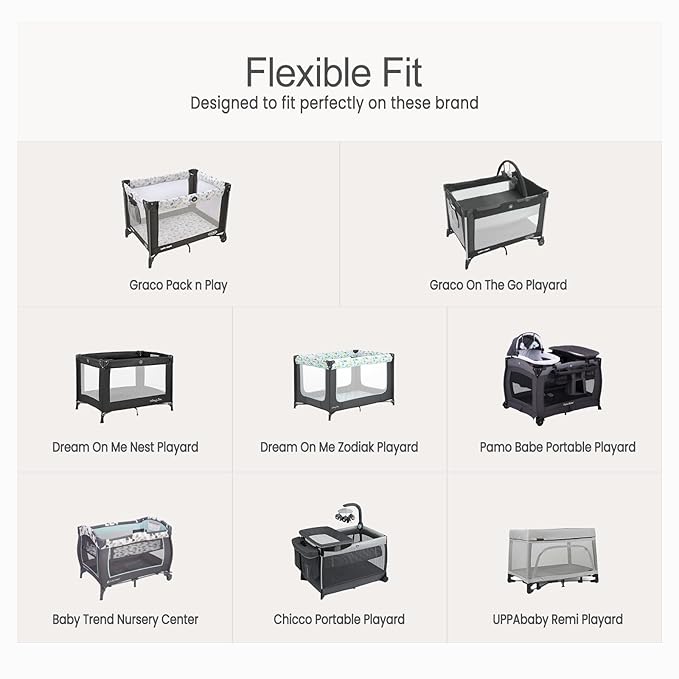 lulumoon Pack N Play Sheets Muslin: Cotton Fitted Sheets for Pack and Play Mattress - Soft Playard Sheets for Boys and Girls