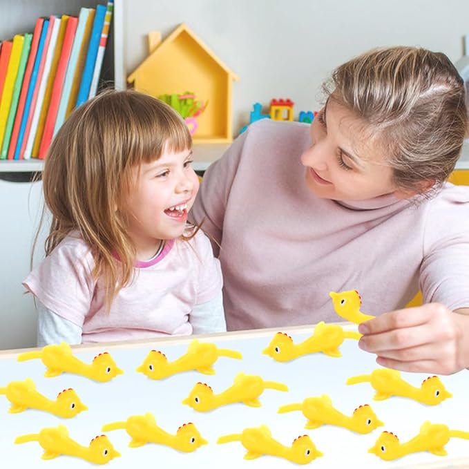 20 Pcs Slingshot Chicken Finger Toys Party Favors for Kids,Flying Sticky Rubber Chicken Fidget Toys for Boys Girls Birthday Halloween Gag Gift Goodie Bag Easter Basket Stuffers Valentines Xmas Gifts