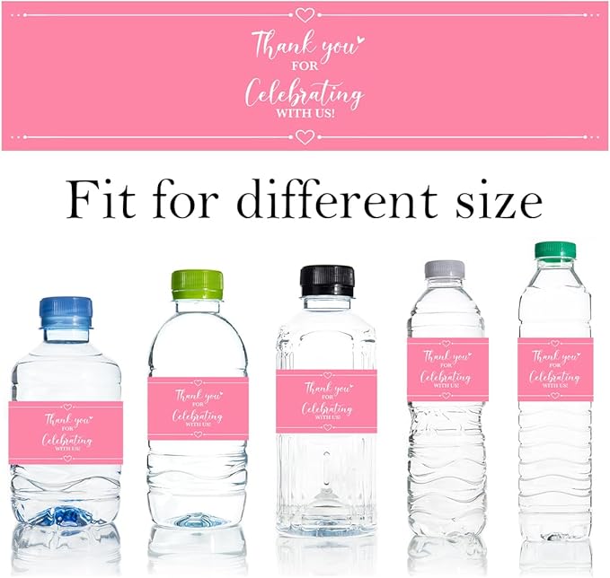 100PCS Wedding Water Bottle Labels Waterproof Greenery Floral Wraps Sticker for Water Bottle Baby Shower Bottle Label for Bridal Shower Party Thanks A17