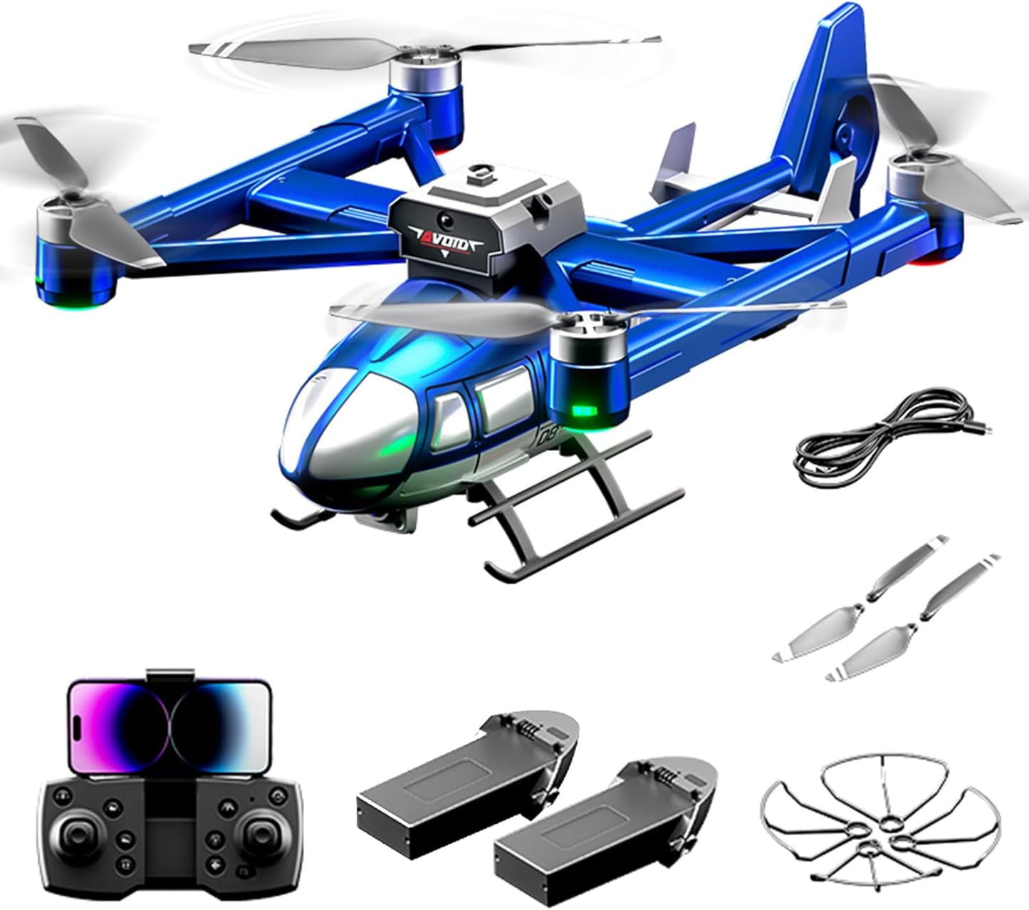 Camera Drone for Kids 8-12 & Adults, Beginner-Friendly Mini Drone with 360° Flips, One-Key Take Off/Landing, Headless Mode, 2 Batteries, RC Quadcopter Toys for Boys Girls