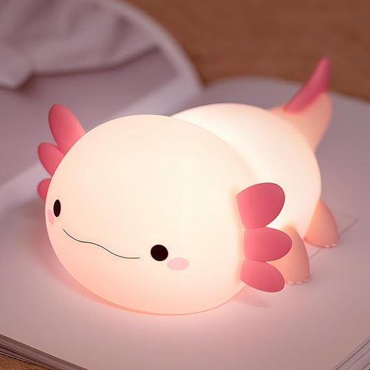 Axolotl Gifts, Cute Axolotl Night Light for Kids, Animal Silicone Nursery Night Lamp, Cute Room Decor Night Light for Kids Girls Boys Birthday Christmas Gifts