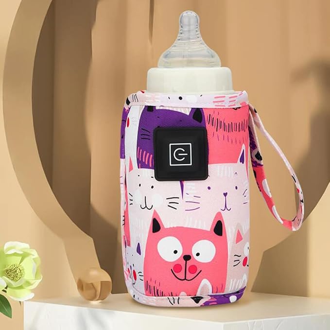 Portable Bottle Warmer,Adjustable 3 Temperature USB Travel Milk Heat Keeper Baby Bottle Heater Warming Bag Milk Heater Cover Bottle Warmer Insulation Bag,Blue