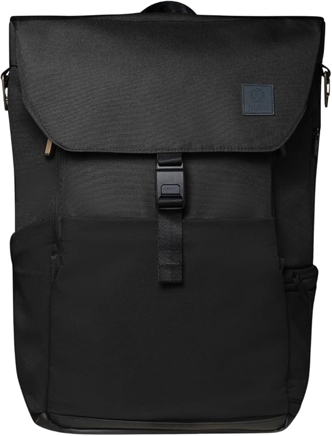 Huhu Diaper Bag Backpack – Baby Bag for Moms & Dads – Water-Resistant, Unisex Travel Kit for New Parents – Includes Changing Pad and 2 Organizer Pouches (Midnight Black)