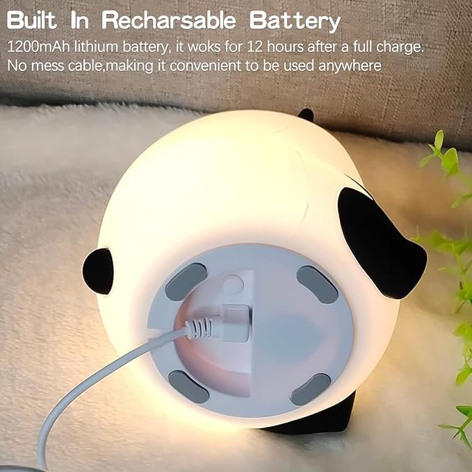 Kids Night Light Cute Panda,Silicone Nursery Lamp for Baby and Toddler,Animal NightLight for Boys and Girls,Squishy Night Light for Bedroom,Cute Lamp for Kids Room (Panda)