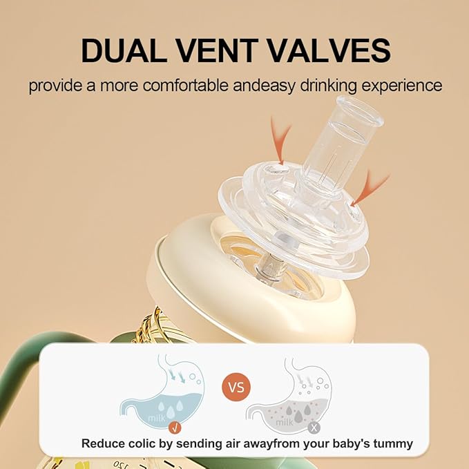 PPSU No Spill Sippy cups,Weighted Straw Toddler Water Bottle with Handle,Spill Proof Toddler Cup with Leakproof Spout for Baby 6-12 Months and Toddlers 1-3 (8 Ounce, Green, 3 Pack)