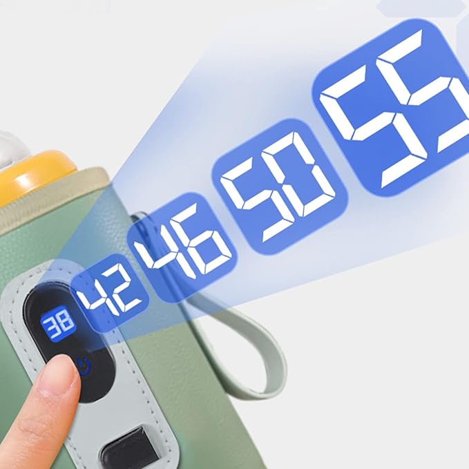 USB Baby Bottle Warmer,Baby Milk Heat Keeper with LED Display for Home Travel Car (Green)