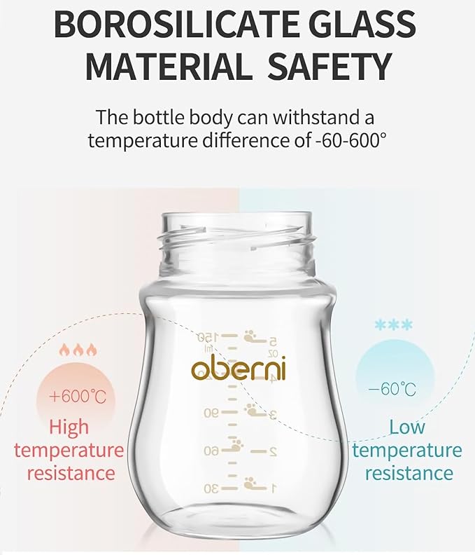 Glass Baby Bottles,Anti Colic Breastfeeding Bottle with Natural Response Nipple Size S,Wide Neck Slow Flow Baby Bottle for Baby,Newborn,Preemie 0-3 0-6 Month,BPA Free (Blue, 1 Pack, 4 Ounce)