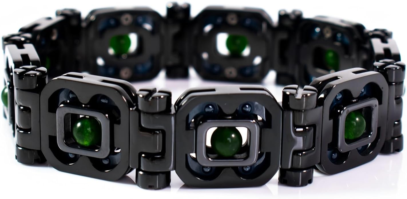 DIY Assembled Link Bracelet with Blue Gemstones - Elegant Statement Jewelry for Adult, Polished Link, Puzzle, Ceramic Style，Perfect for Gifting & Everyday Wear