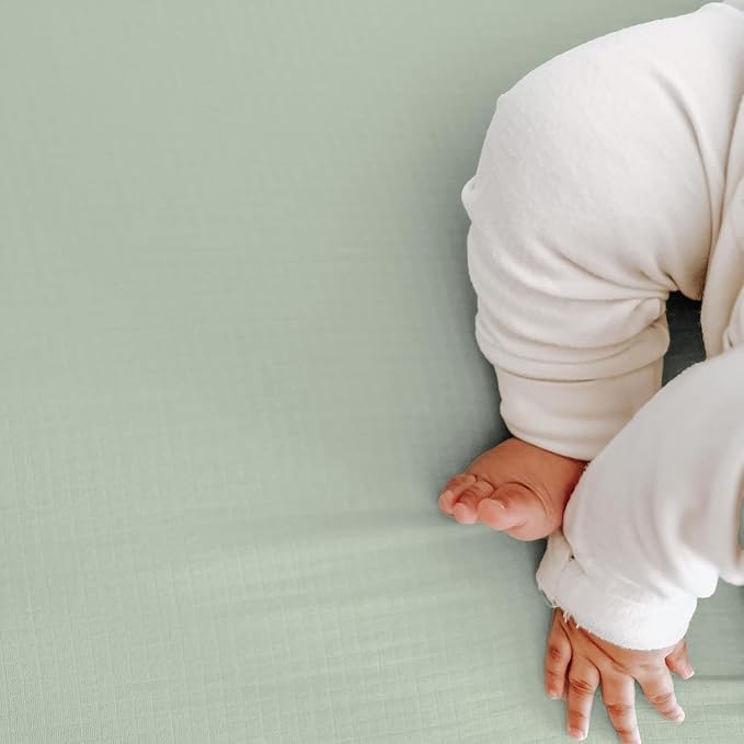 Newton Baby Fitted Single Layer Crib Sheet (2-Pack) - Ultra Breathable and Soft, Organic Cotton, Fits All Standard Cribs, Sage