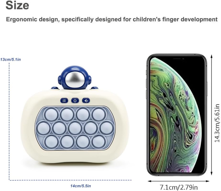 Fast Push Game | Light Up Fidget Toy | 2024 Upgraded Fast Push Game Pop Fidget Toys for Kids, Educational and Memory Growth | Speed Push Pop Game, Push Game Fidget Toy by AVBVCV(Astronaut)