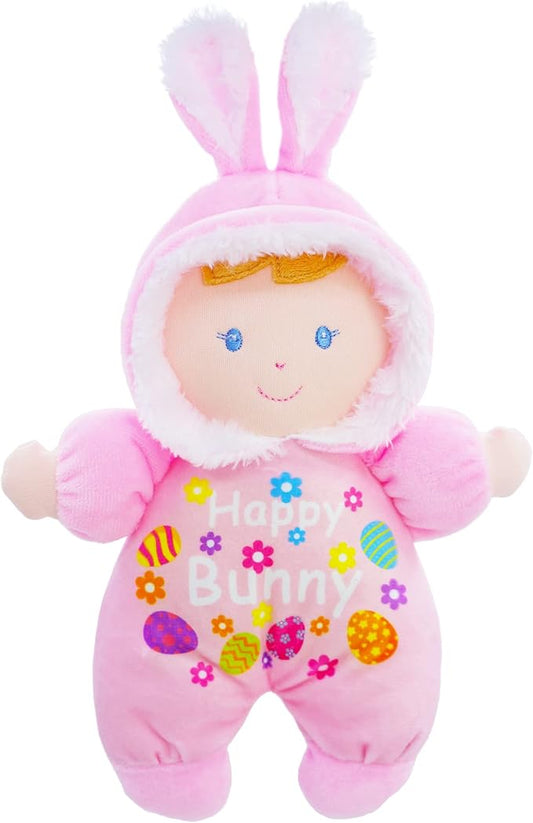 June Garden 9" My First Doll Olivia - Soft Plush Bunny Baby Doll - Easter Gift for Infants and Toddlers