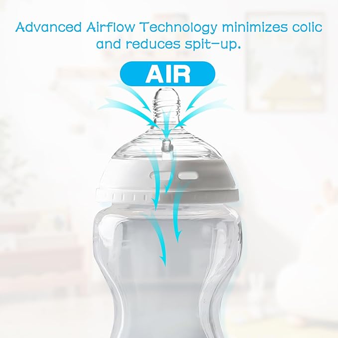 4-Count Silicone Bottle Nipples for Natural Start Anti-Colic Bottles & Advanced Anti-Colic Bottles & C to Natural Bottles and NUK Simply Natural Bottle, Anti-Colic Valve, Medium Flow, 3m+