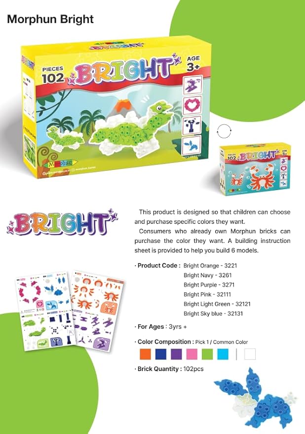 STEM Toys for Kids Ages 3 Bright 2025 | Educational Building Blocks Set | 102-Piece BPA-Free Plastic Construction Kit | Creativity & Fine Motor Skills | Instruction Booklet - Sky Blue