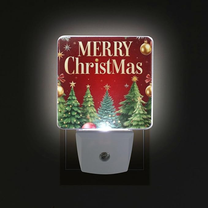 Aslsiy Night Light for Kids Christmas Tree Snowflakes Sparkling (20) Plug in Wall Lamp LED Dusk to Dawn Sensor Energy Saving Nightlight for Boys Girls Men Women