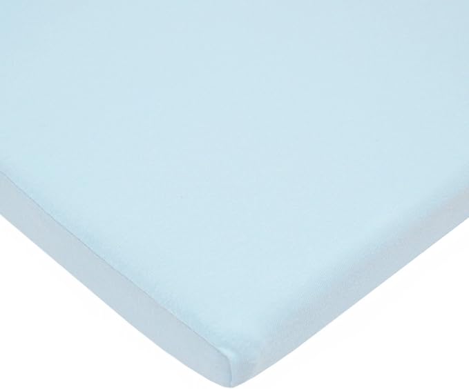 American Baby Company 100% Natural Cotton Fitted Cradle/Bassinet Sheet 36" x 18" - Soft, Breathable & Hypoallergenic Bed Sheet, Baby Blue, Neutral for Boys & Girls