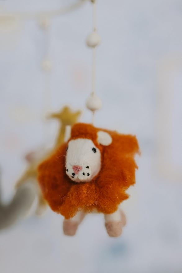 Pehr Classic Wool Felt Baby Mobile, Into The Wild | Handmade Nursery Décor | Includes Gift Box | Ethical & Enchanting | 28” x 9”