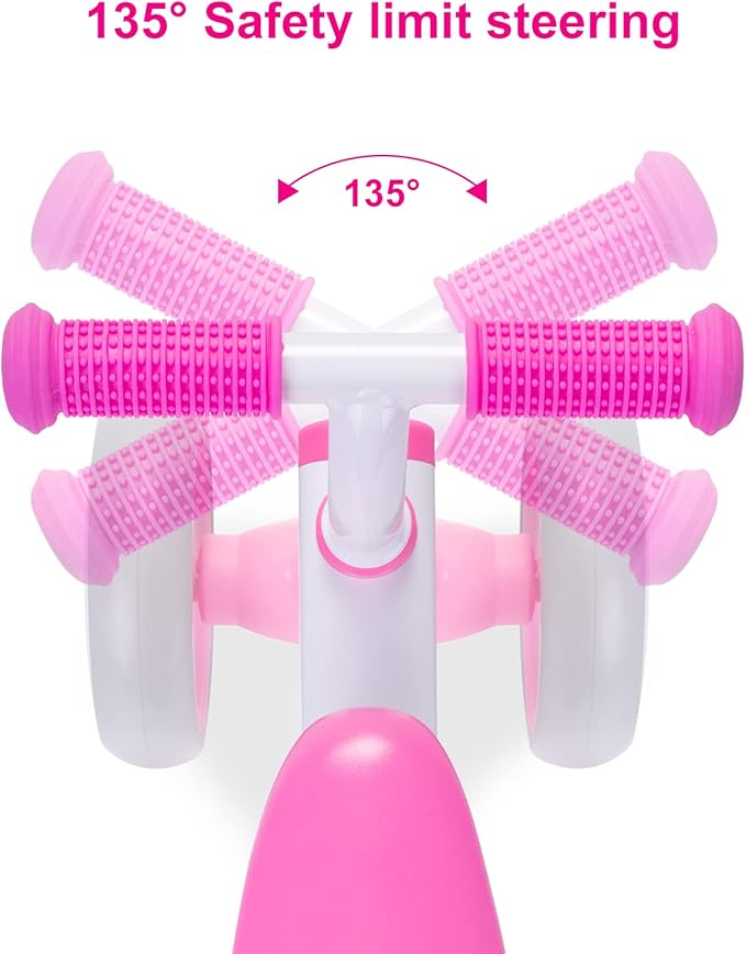 Baby Balance Bike 1 Year Old, Toddler Bike for One Year Old Girl Birthday Gift, 1-3 Years Toddler First Bike with No Pedal & Silence Wheels, Ride on Toy Gifts for 1 Year Old Girl