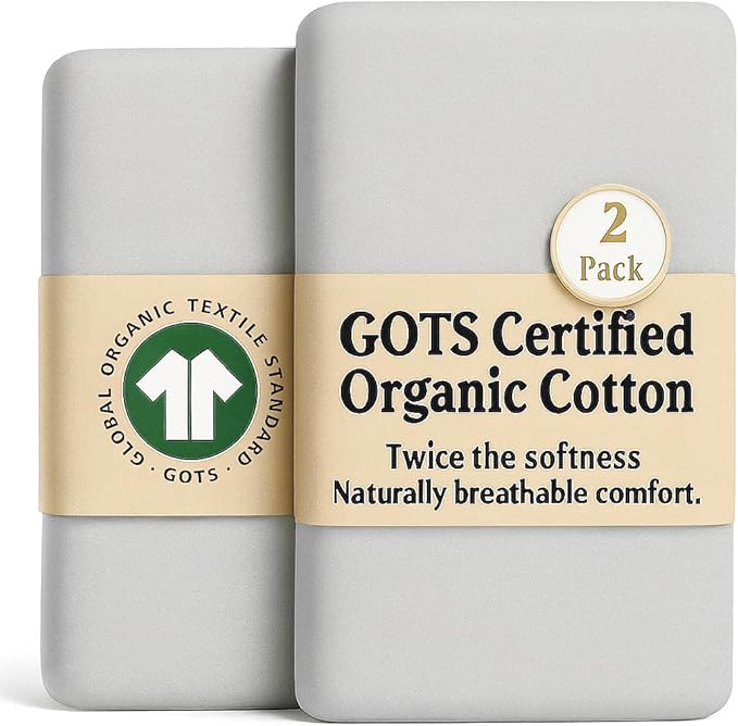 Organic Newton Baby Bassinet Sheets - Aegean Heritage Turkish Cotton 200GSM, Feel The Quality at First Touch Bassinet Sheets - 100% Organic Cotton Maxi COSI, Koola Baby Delight Joy, Angelbliss 2-Pack