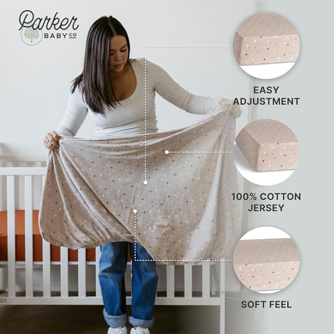 Parker Baby Soft & Durable Fitted Baby Crib Sheets | Snug Fit for Standard Crib Mattresses | Machine Washable, Fade-Resistant & Modern Nursery Designs