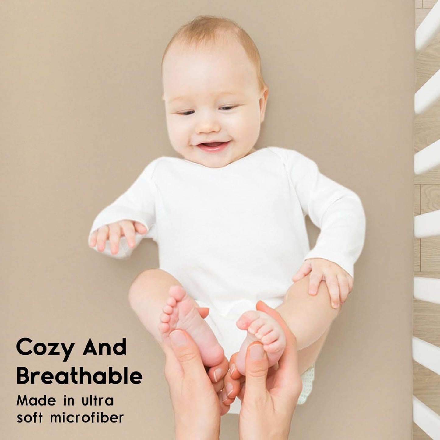 Yoofoss Baby Crib Sheets for Boys Girls, Fitted Crib Sheet 2 Pack for Standard Crib and Toddler Mattress, Super Soft Microfiber Baby Sheet 28x52x8in(Apricot-Green)