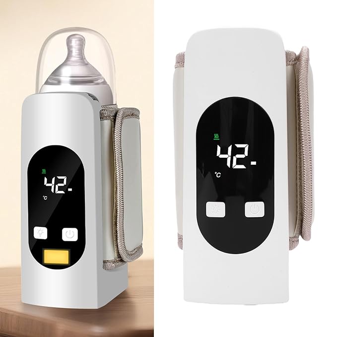 Hilitand Portable Bottle Warmer USB Rechargeable Baby Bottle Warmer 5200mAh Travel Bottle Warmer with Precise Temperature Control for Home Outdoor Travel