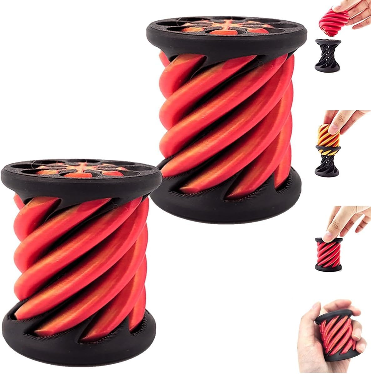 2Pcs Impossible Cone,Spiral Cone Fidget Toy 3D Printed Spiral Cone Pyramid Passthrough Sculpture,Mini Cone Funny Desktop Decoration for Home Office Desk Funny Desktop Decoration , Anxiety Relief