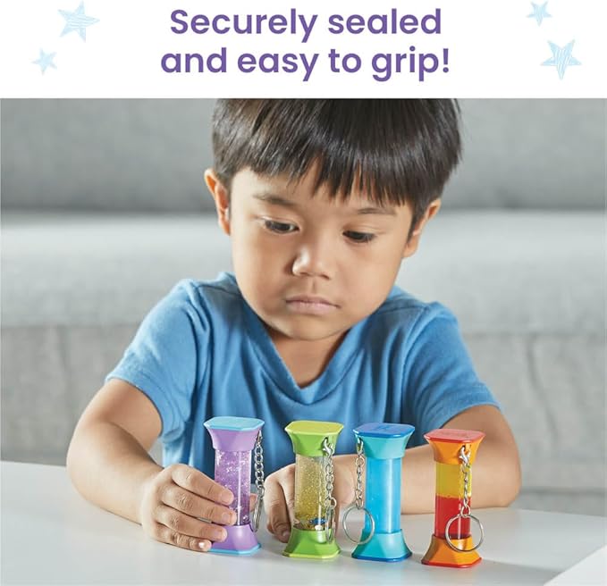 hand2mind Soothing Swirlers Sensory Tubes, Mini Fidget Keychains, Anxiety Relief Items, Calming Toys for Kids, Calm Down Corner Supplies, Quiet Fidgets for Classroom, Toddler Car Toys for Travel