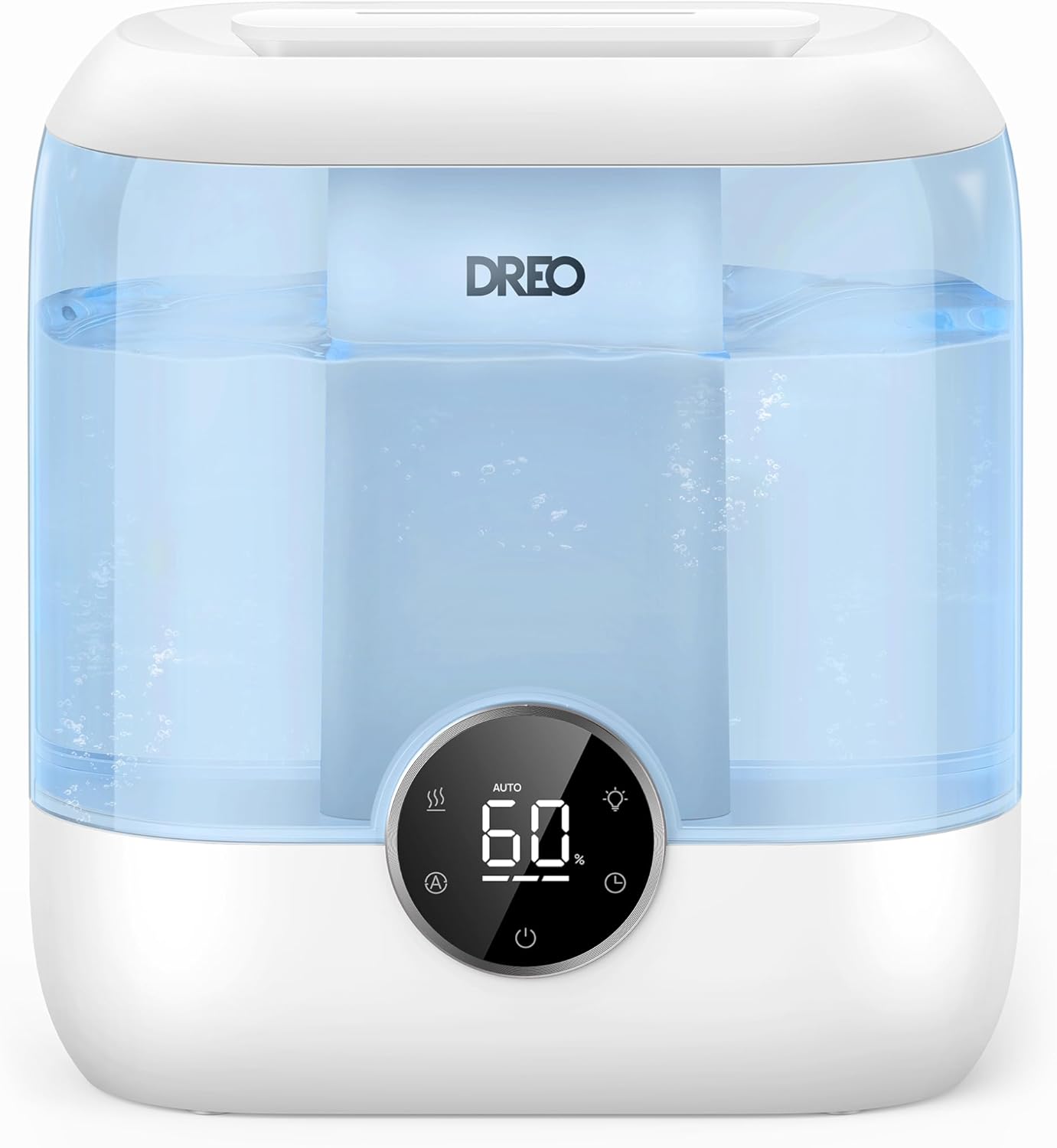 Dreo Humidifiers for Bedroom, 6L Top Fill Quiet Supersized Cool Mist Humidifier for Large Room, 60 Hour Runtime, Ultrasonic Humidifiers for Home, Baby, Plant, Indoor, Night Light, Blue