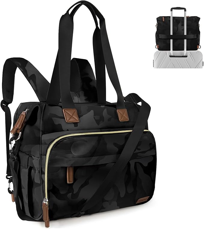 Diaper Bag Backpack, Mommy Travel Diaper Bag Tote with Shoulder Strap, Hospital Bag, Weekender Baby Bag for Mom