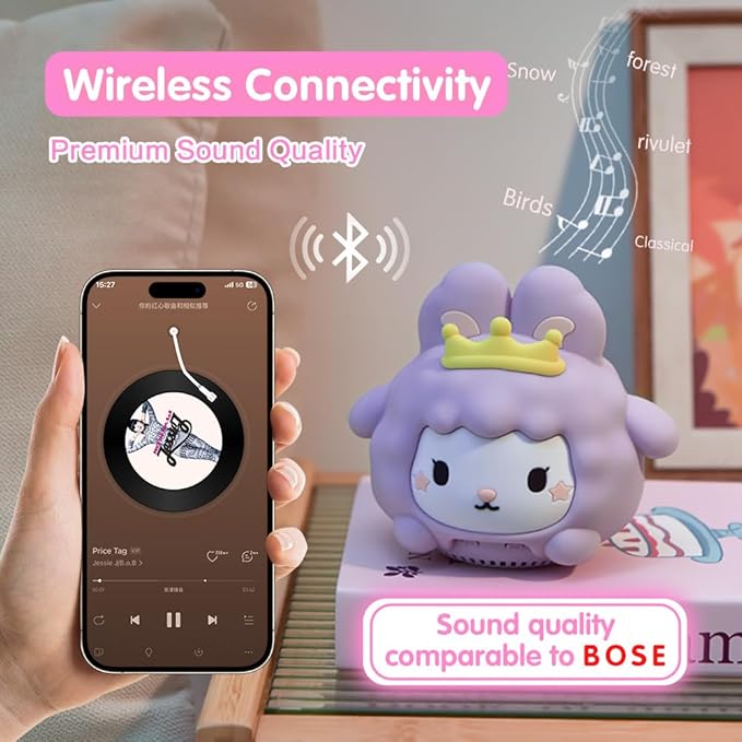 Baby Sound Machine, 20 Soothing Sounds White Nosie for Sleeping, Rechargeable Night Light with Speaker, 3 Brightness Levels Remote and Tap Control, Nursey Lamp for Baby, Kids Bed Room (Bunny)