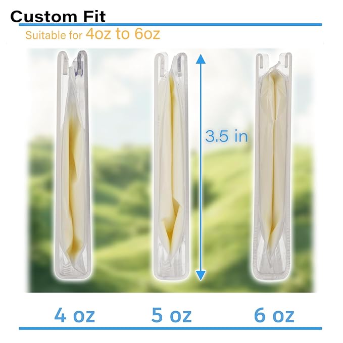 Breastmilk Storage Container with 4 Freezer Flattener Kit to Flatten Standing Breast Milk Bags in Organizer Bins Save Refrigerator Space |Vertical Storage