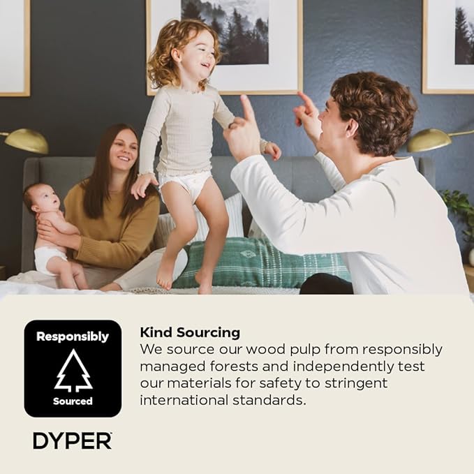 DYPER Toddler Potty Training Pants Girls & Boys Size 2T-3T, Honest Ingredients, Day & Overnight, Made with Plant-Based* Materials, Hypoallergenic for Sensitive Skin, Unscented