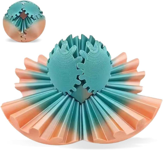 3D Printed Gear Ball Cube Ball Decompression Gear Sphere Toy Stress Ball, Gear Toys Fidget Ball, Relief Desk Decoration for Christmas Toy Gear Toy for Stress and Anxiety Relaxing (Green)