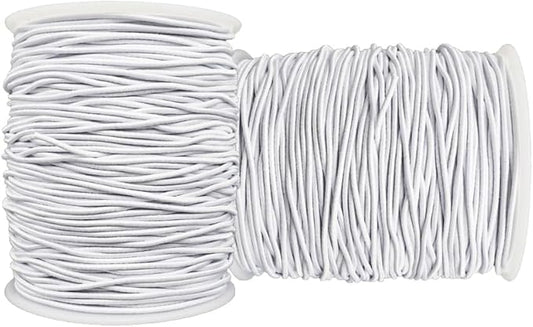 Stretchy String for Bracelets, 2 Rolls 1 mm Sturdy Elastic String Elastic Cord for Jewelry Making, Necklaces, Beading (White)