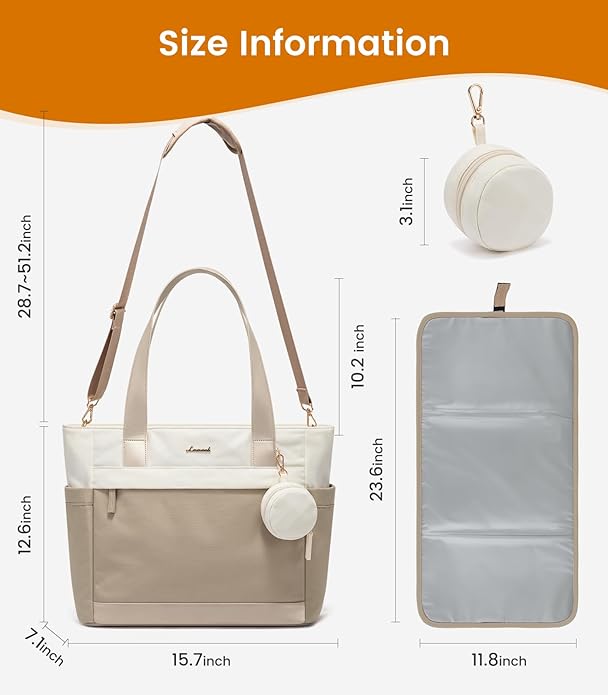 LOVEVOOK Diaper Bag Tote Large Baby Bag for Mom Hostipal and Travel Diaper Tote for Baby Boy with Pacifier Case Changing Pad