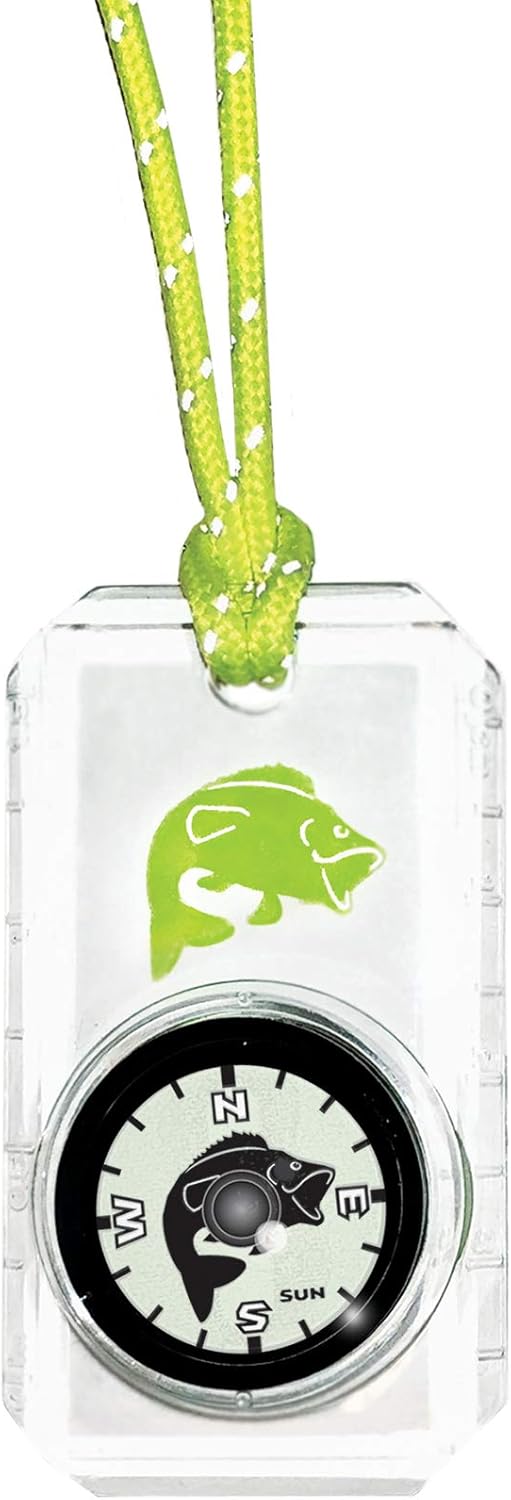 Big Discoveries Wildlife Compass for Kids - Children's Compasses for Camping, Hiking, and Exploring | Break-Away Neon Lanyard