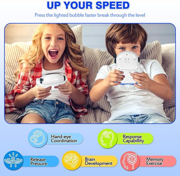 Quick Push Game Fidget Toys for Kids, Quick Push Pop Game 6 Modes Games, Fast Push Bubble Game, Pop Game Fidget Sensory Toys, Christmas Birthday Gifts for 3-12 Year Old Girls Boys