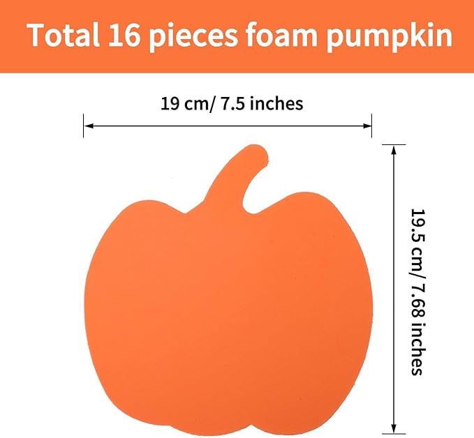 16 Kits Foam Pumpkin Craft Kits With Stickers for Kids Crafts Halloween Decoration