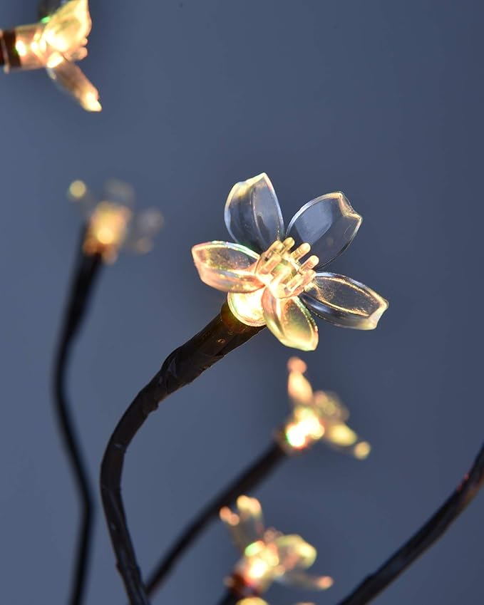 LIGHTSHARE 18 Inch Cherry Blossom Bonsai Tree, 48 LED Lights, RGB with Remote Control, 16 Color-Changing Modes, 24V UL Listed Adapter Included, Metal Base Ideal As Night Lights