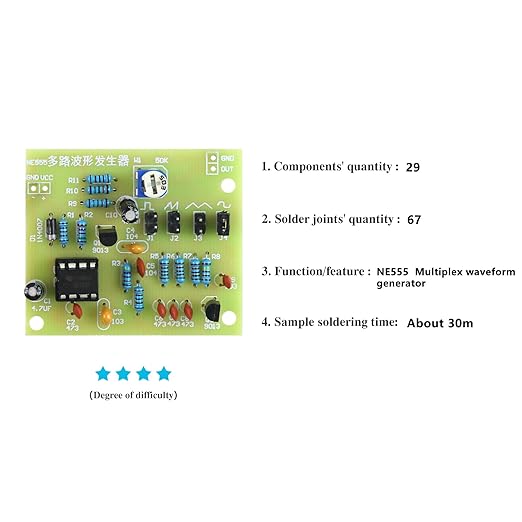 Soldering Practice Kit DIY Multiplex Waveform Generator Plug-in Circuit Kit Learn Soldering Kit for Beginners