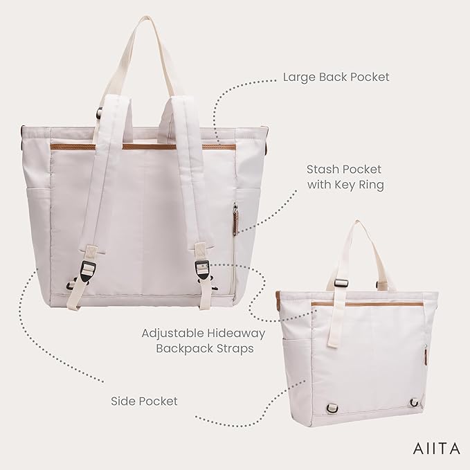 Diaper Bag Tote,Baby Diaper Bags,Convertible Diaper Bag Backpack,Crossbody Tote Bag for Women,Stylish Shoulder Bag with Changing Pad,Baby Registry, Work Tote,Travel Gym Bag,White