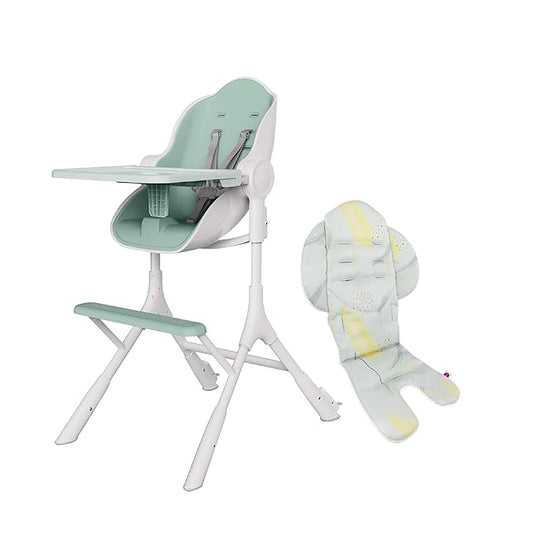 ORIBEL Cocoon Z High Chair & Seat Liner Combo | Convertible High Chair for Newborn to Toddler | Easy Move Gliders | Easy to Clean | Avocado Green