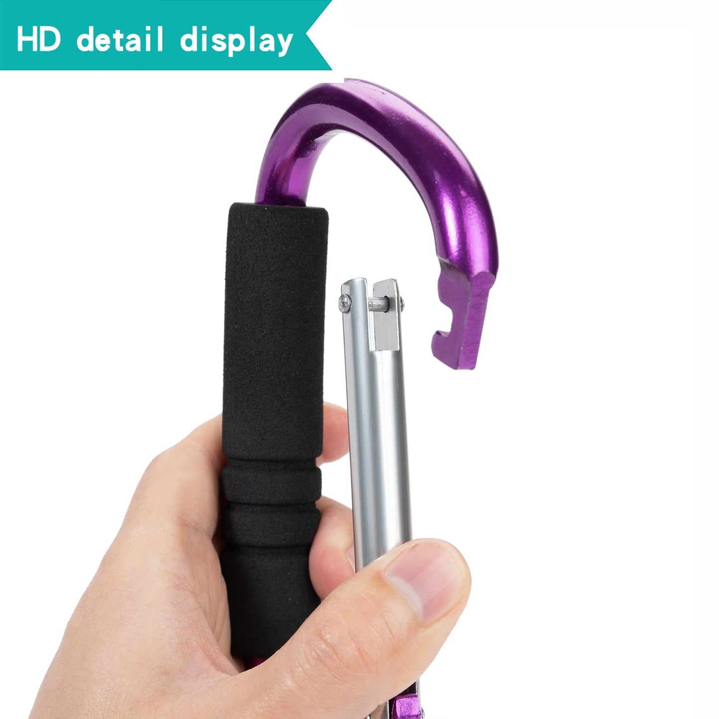 Funbliss Stroller Hooks by Baby，2 Pack Convenient Organizer Hook Bag Clips to Diaper Bags Clothing,Purses,Groceries,Great Hook Set for Mommy When Walking or Shopping Purple