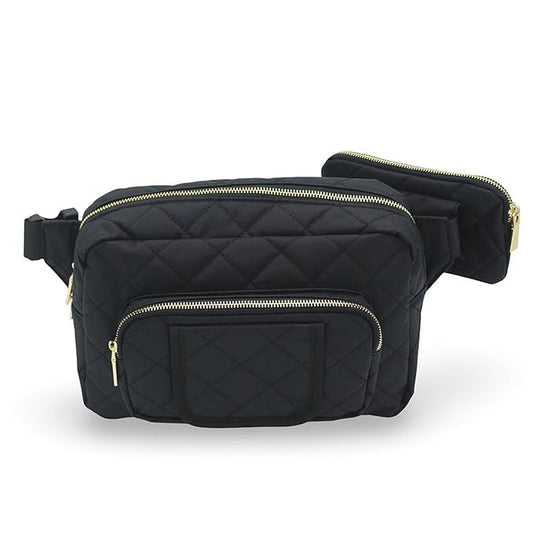 Lion & Light® Small Diaper Bag - Mini Diaper Bag with Portable Changing Pad, Fanny Pack Crossbody Bags for Baby & Toddler, Black Travel-Friendly Baby Tote with Adjustable Strap & Zippered Pockets