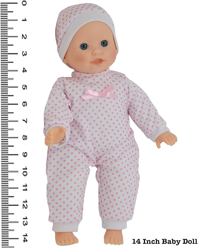 14 inch Soft Body Caucasian Baby Doll - Newborn Dolls for Girls with Doll Pacifier