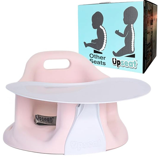 Upseat – The Original Ergonomic Baby Floor & Booster Seat with Tray, Developed with Physical Therapists for Upright Posture & Healthy Hip Development, 4–24 Months, Dishwasher-Safe Extra-Large Tray